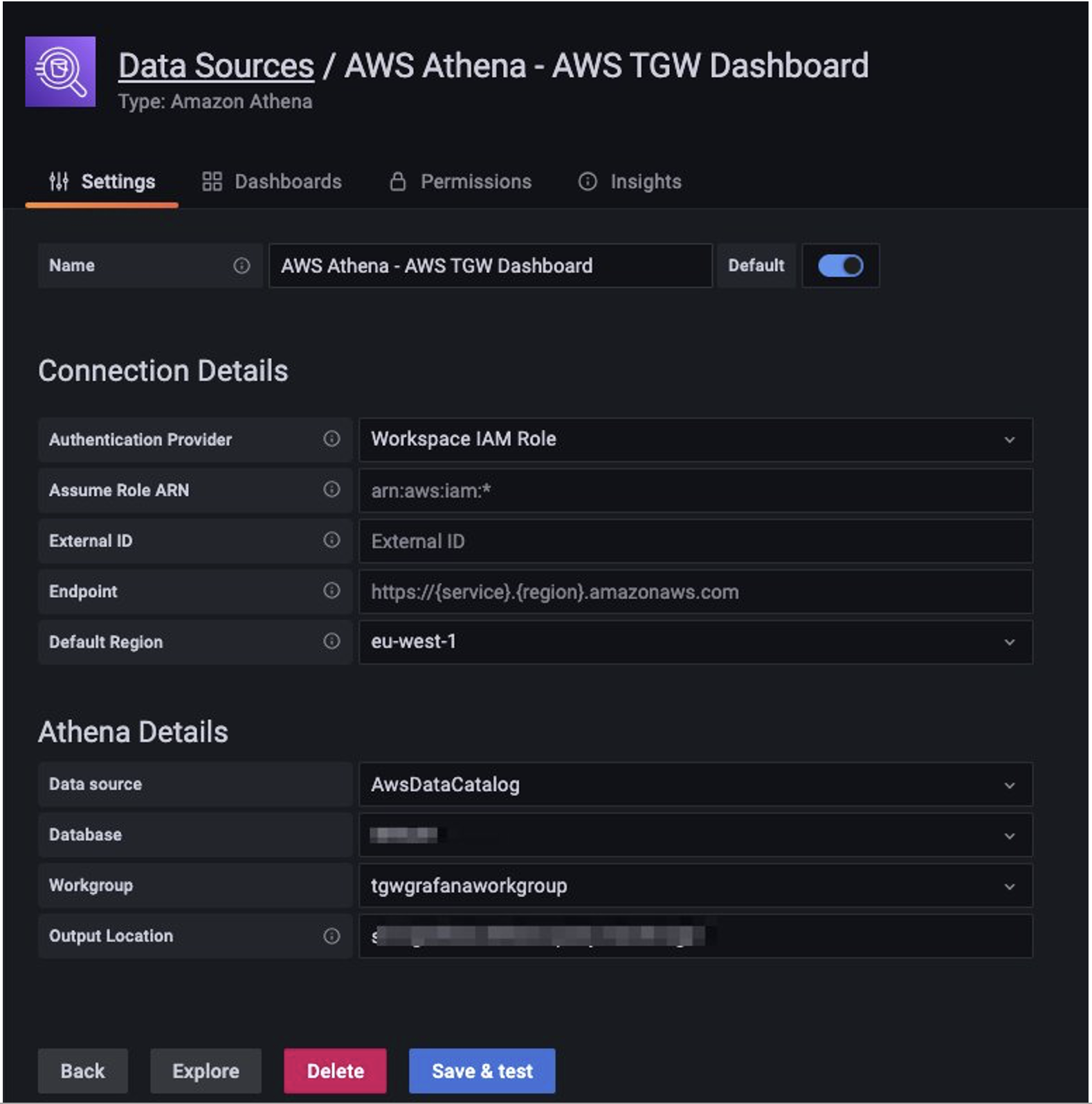 Add Athena as data source for Amazon Managed Grafana dashboard